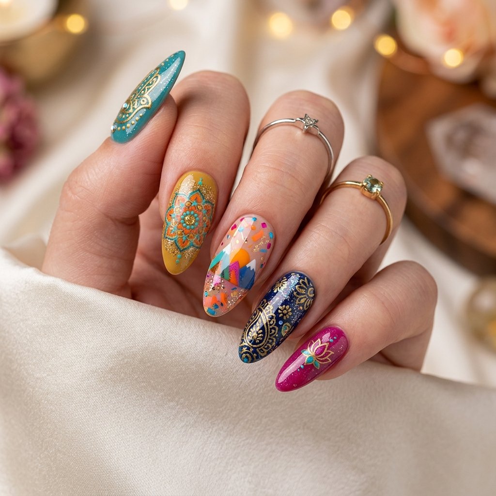 Luxury Press-On Nail Set – Rose Gold Glam